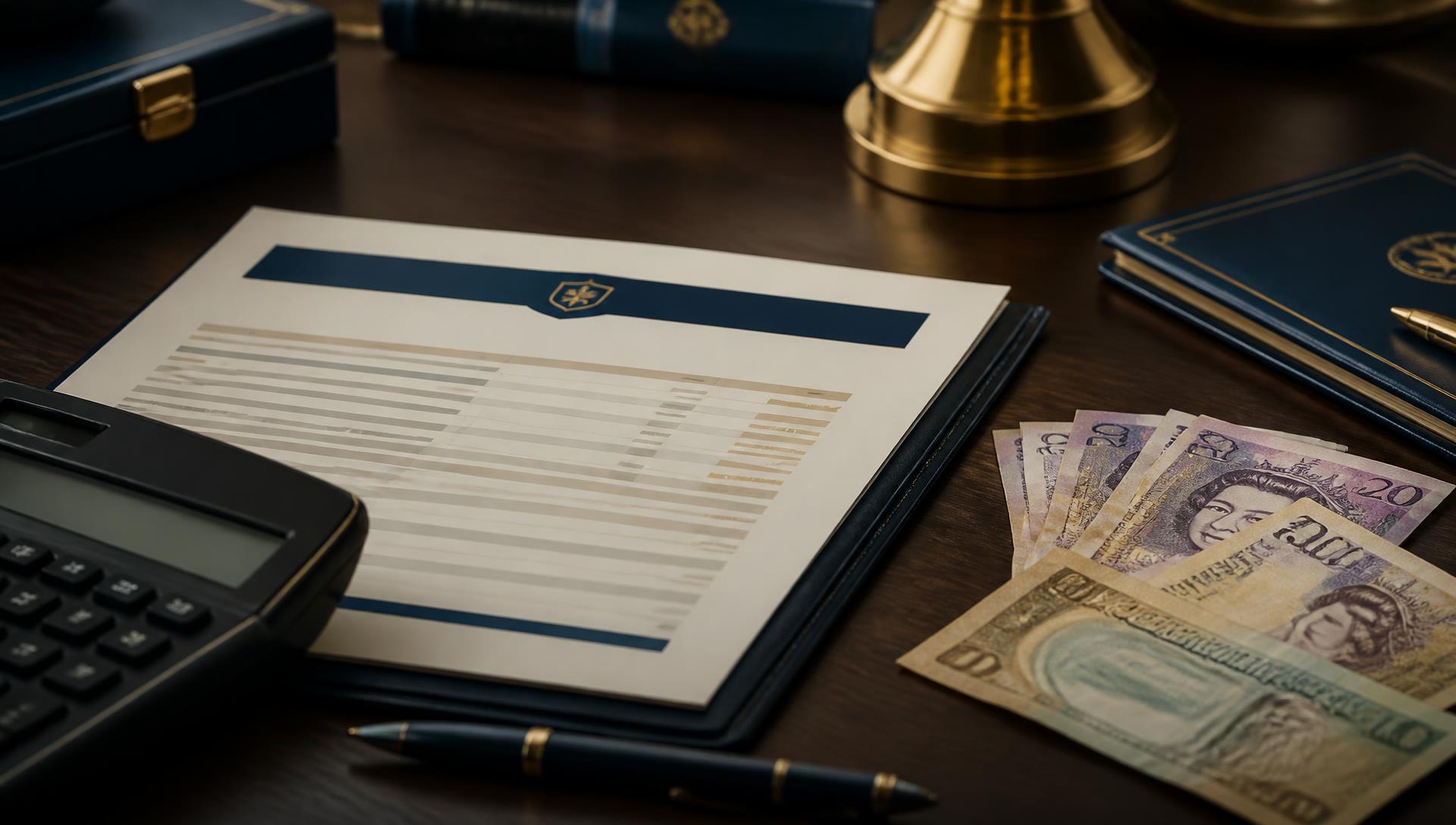 Desk calculator, GBP notes and a UK company formation invoice used to illustrate UK company formation cost for UAE residents Desk calculator, GBP notes and a UK company formation invoice used to illustrate UK company formation cost for UAE residents